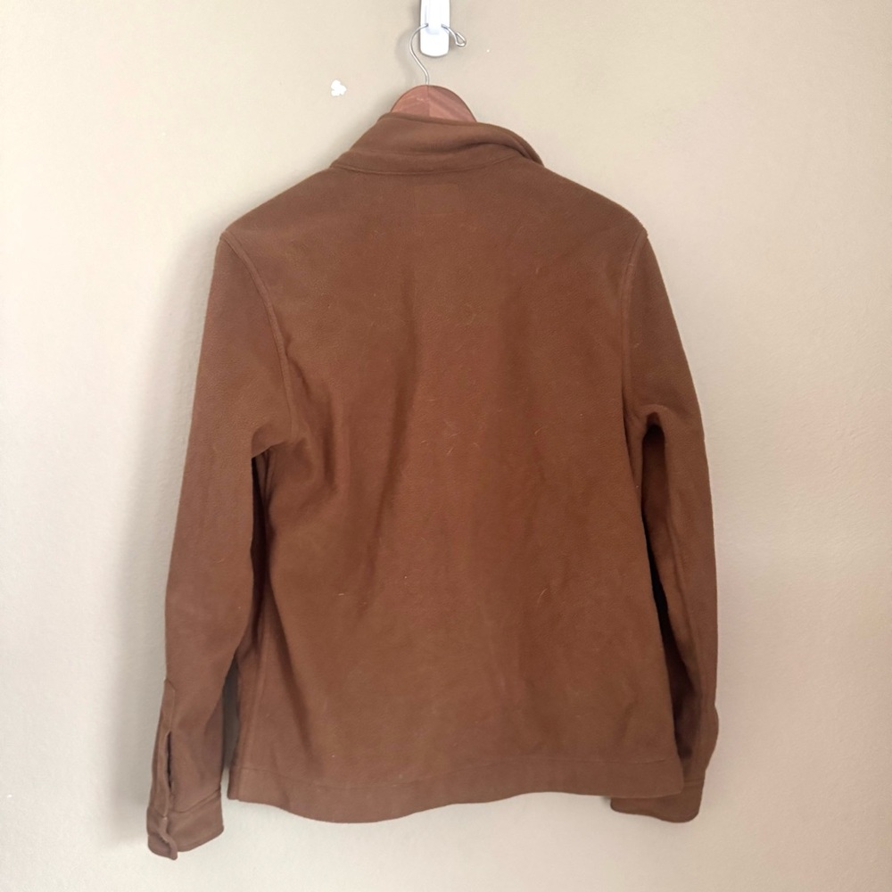 J.Crew MENS Polar Fleece Button Front Overshirt Brown Size Small - Picture 7 of 7
